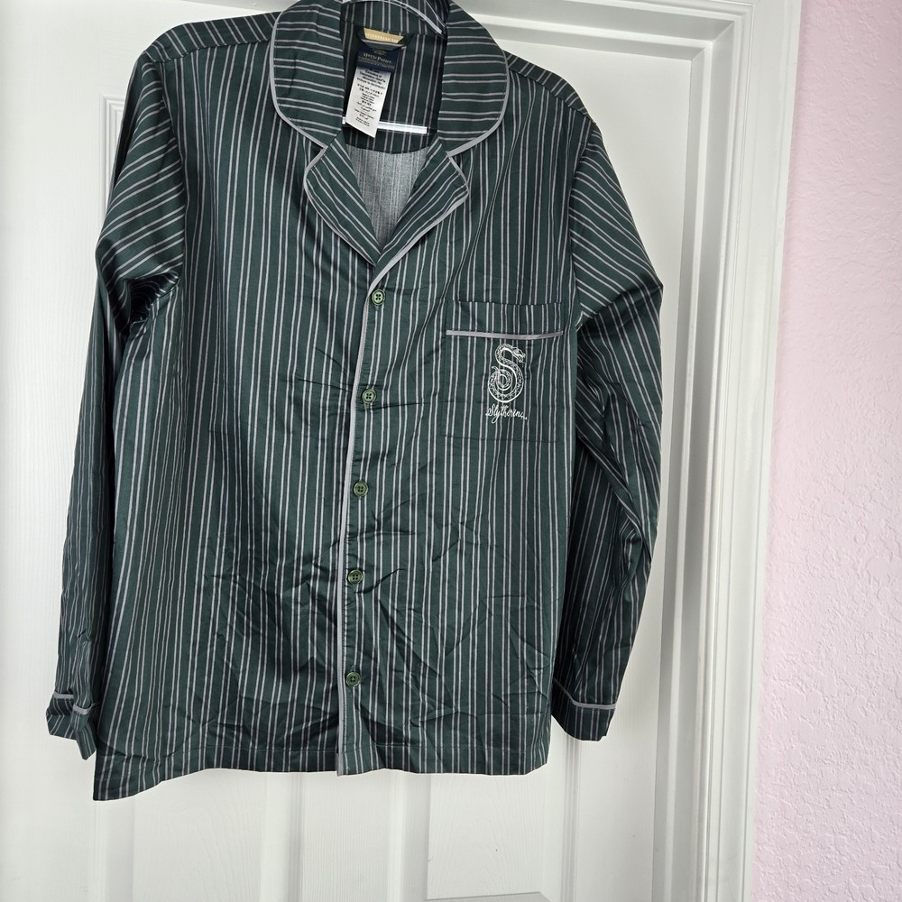 Pottery Barn Teen Harry Potter Slytherin House 100% Cotton Pajama Shirt‎ Size L